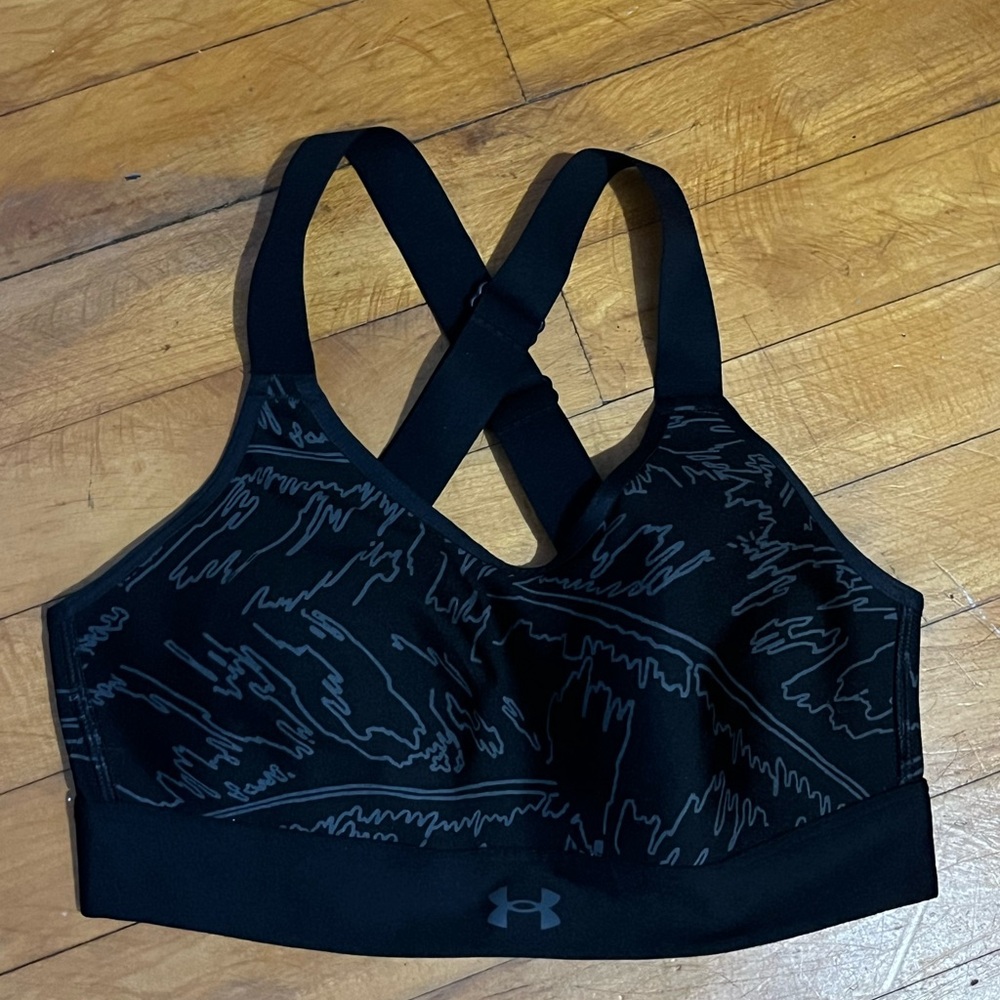 Under Armour Wireless Crossback Black Sports Bra Size Extra Small